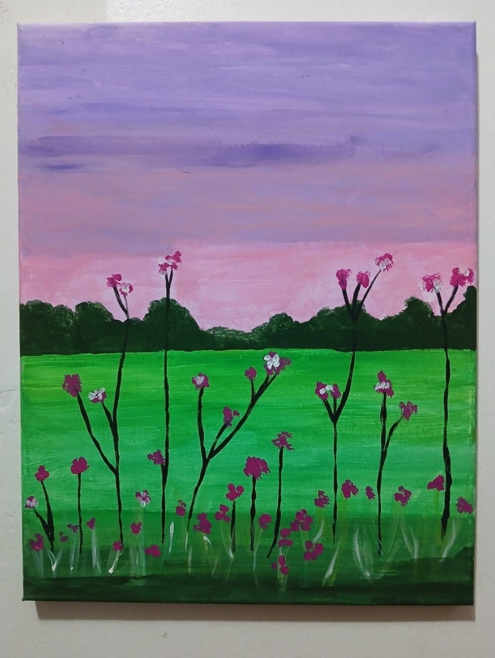 Floral Landscape Canvas Art. 11 × 14 canvas.